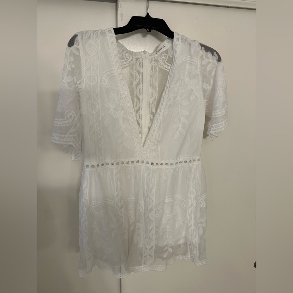 White Lace Romper